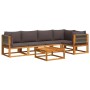 Set de sofás de jardín con cojines 6 pzas madera maciza acacia