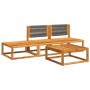 Set sofás de jardín con cojines 4 pzas madera maciza de acacia
