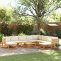Set de sofás de jardín con cojines 11 pzas madera maciza acacia