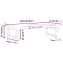 Estante de lavabo de pared de acero y madera maciza de haya