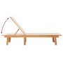 Tumbonas 2 uds con mesa madera maciza acacia y textileno crema