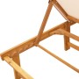Tumbonas 2 uds con mesa madera maciza acacia y textileno crema