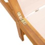 Tumbonas 2 uds con mesa madera maciza acacia y textileno crema