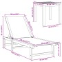 Tumbonas 2 uds con mesa madera maciza acacia y textileno crema