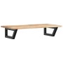 Estante de lavabo de pared acero y madera maciza de acacia