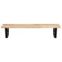 Estante de lavabo de pared acero y madera maciza de acacia