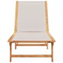 Tumbona de madera maciza de acacia y textileno gris