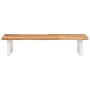 Estante de lavabo de pared acero y madera maciza de acacia