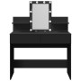Tocador con luces LED negro 100x40x130 cm