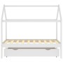 Estructura de cama infantil cajón madera pino blanco 80x160 cm