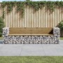 Banco jardín con gaviones madera pino impregnada 244x71x65,5 cm