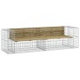 Banco jardín con gaviones madera pino impregnada 244x71x65,5 cm
