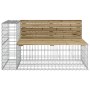 Banco jardín con gaviones madera pino impregnada 244x71x65,5 cm