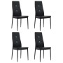 Sillas de comedor 4 unidades cuero sintético negro