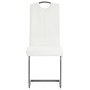 Sillas de comedor voladizas 2 unidades cuero sintético blanco