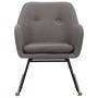 Silla mecedora de tela gris claro