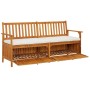 Banco de almacenaje con cojín madera maciza de acacia 170 cm