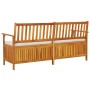 Banco de almacenaje con cojín madera maciza de acacia 170 cm