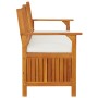 Banco de almacenaje con cojín madera maciza de acacia 170 cm