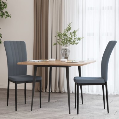 Sillas de comedor 2 unidades terciopelo gris oscuro