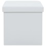 Taburete con almacenaje plegable cuero sintético blanco