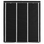 Armario con compartimentos y varillas tela negro 150x45x175 cm