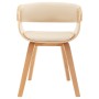 Silla de comedor madera curvada y cuero sintético crema