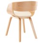 Silla de comedor madera curvada y cuero sintético crema