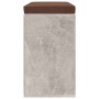 Banco zapatero madera contrachapada gris hormigón 103x30x48 cm