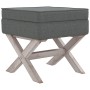 Taburete con almacenaje tela gris oscuro 45x45x49 cm