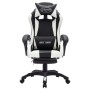 Silla gaming con luces LED RGB cuero sintético blanco y negro