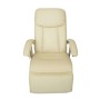 Sillón de masaje de cuero sintético blanco crema