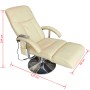Sillón de masaje de cuero sintético blanco crema