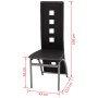 Sillas de comedor 2 unidades cuero sintético negro