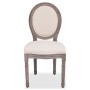 Sillas de comedor 4 unidades tela color crema