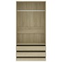 Armario madera contrachapada color roble Sonoma 100x50x200 cm