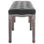 Banco lino y madera maciza gris oscuro 150x40x48 cm
