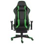 Silla gaming giratoria con reposapiés PVC verde