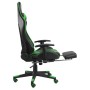 Silla gaming giratoria con reposapiés PVC verde