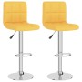 Taburetes de cocina 2 unidades tela amarillo mostaza