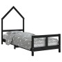 Estructura de cama para niños madera de pino negro 80x200 cm