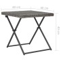 Set de muebles de jardín plegables 3 pzas ratán sintético gris