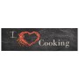 Alfombra de cocina lavable terciopelo Cooking negro 45x150 cm