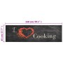 Alfombra de cocina lavable terciopelo Cooking negro 45x150 cm
