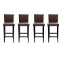 Taburetes de cocina 4 unidades cuero sintético marrón oscuro
