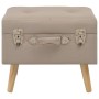 Taburetes de almacenamiento 3 piezas beige de tela