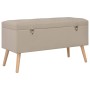 Taburetes de almacenamiento 3 piezas beige de tela