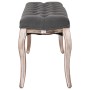 Banco lino y madera maciza gris oscuro 110x38x48 cm