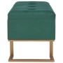 Banco con compartimento 105 cm verde de terciopelo