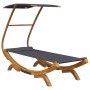 Tumbona con dosel madera curvada gris antracita 100x190x134 cm